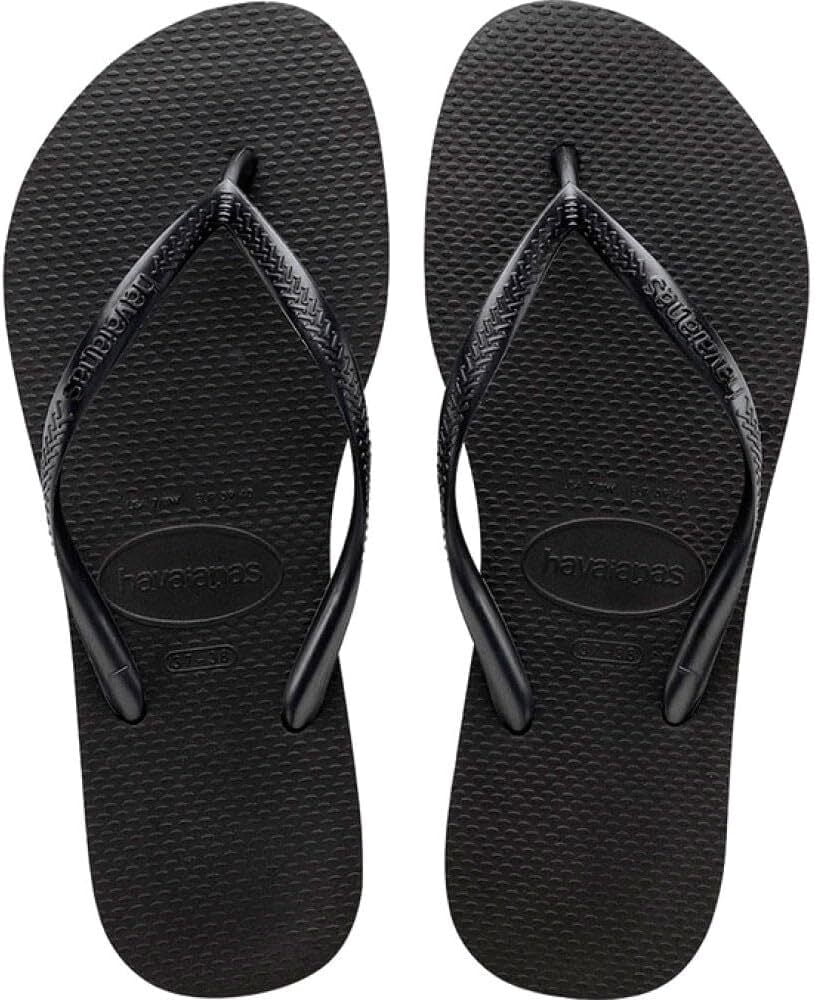 Havaianas Women's H. Slim Black Rubber Sandal - 6M
