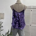 thumbnail image 3 of Yvsxxv Purple Fish Scale Sequin Tank Top V Neck Cami Vest 1Pc, 3 of 7