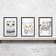 thumbnail image 3 of Luna mar pintura al óleo dibujos animados animales pared imágenes línea Dibujo al óleo foto al óleo para sala de estar Oficina Hotel 3 piezas sidaley JJ15258-03, 3 of 6