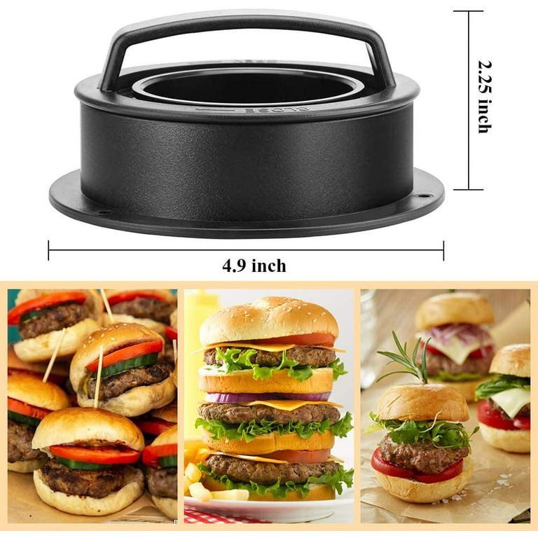 Pressa per hamburger 3 in 1, kit per pressa antiaderente per hamburger e  patty, fornisce 100 fogli di carta cerata