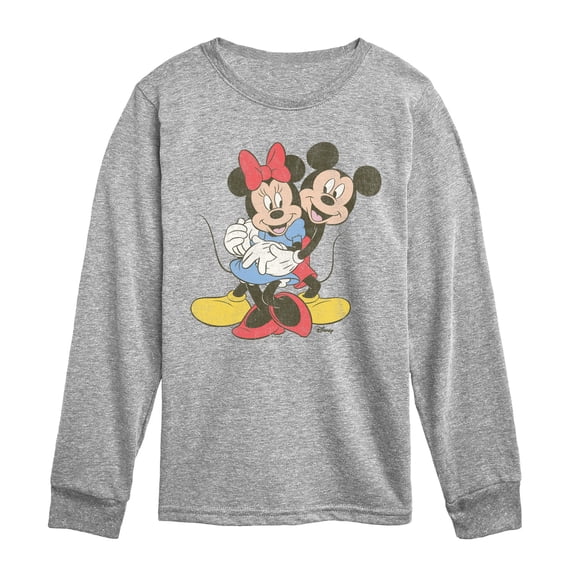 Disney - Mickey Minnie Hug Boys' Long Sleeve Graphic T-Shirt