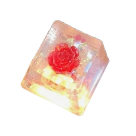 Translucently Resin Keycap Epoxy Flower Keycap OEM Height Unique for Mechanical Keyboard Customization Keycaps 1PC