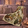 thumbnail image 6 of Beagle Portrait Collage Vintage Botanical, Festive Pet Portrait Pattern, Warm Flannel Blanket for Living Room and Bedroom, Dog Lovers Valentine's Day Gift, Pet Lover Home Decor, 6 of 9
