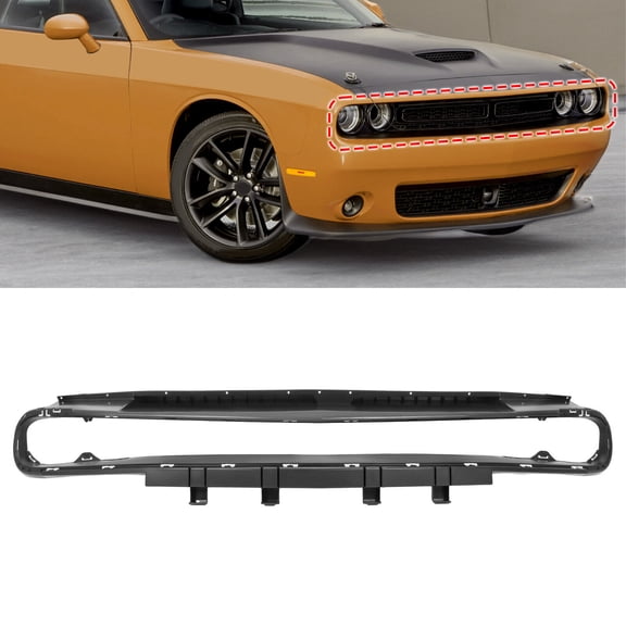 Kojem Grille Reinforcement for 2015-2023 Dodge Challenger 68258750AC CH1223103 Front Upper Grill Replacement Plastic (ABS) Black