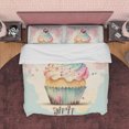 thumbnail image 1 of Cupcake Con Cereza Encima Funda Nórdica Boho Juego de Dormitorio, Color Pastel Girly, 1 of 6