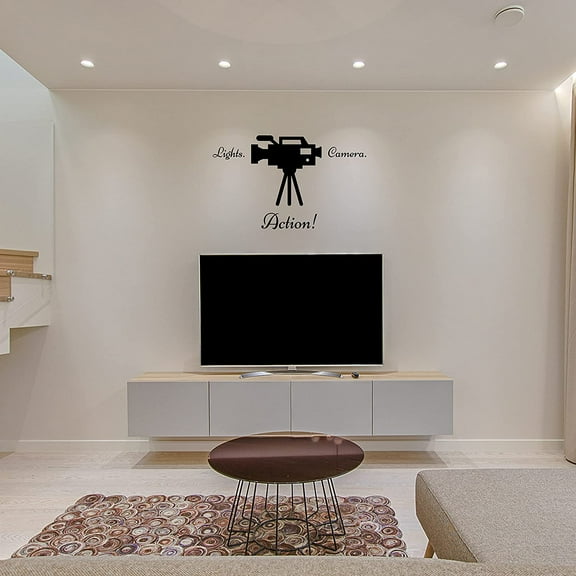 VWAQ Lights Camera Action Decor Wall Sticker Home Theater Room Wall Decal
