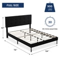 thumbnail image 4 of JUSTLET Full Bed Frame, Upholstered Platform Bed Frame with Headboard No Box Spring Needed, Black, 4 of 6