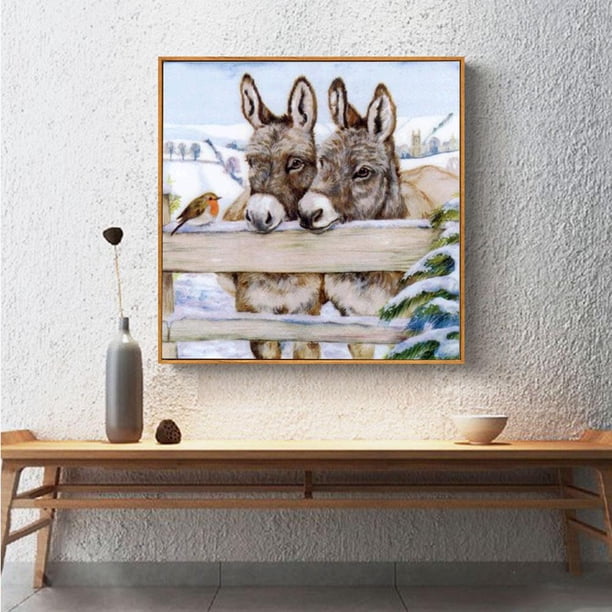 Cuadros Decorativos DIY completo taladro diamante pintura pequeño burro cruz puntada bordado decoración Ndcxsfigh Nuevos Originales