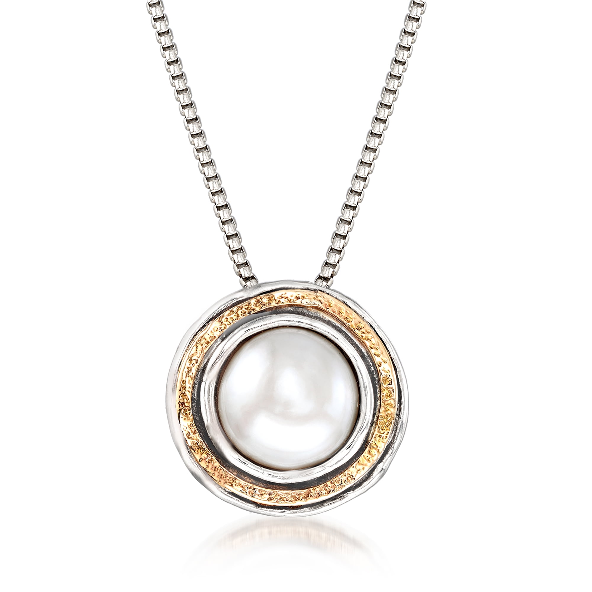 RossSimons RossSimons 1010.5mm Cultured Pearl Pendant Necklace in Sterling Silver With 14kt