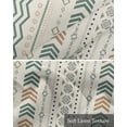 thumbnail image 6 of Boho Beige Linen Curtain Valance for Bedroom/Bathroom/Kitchen/Office/Living/Dining Room Window,Bohemia Flower Geometric Modern Stripes Pocket Topper Drapes Decorative Cafe Drapery Panel 60"x18", 6 of 6