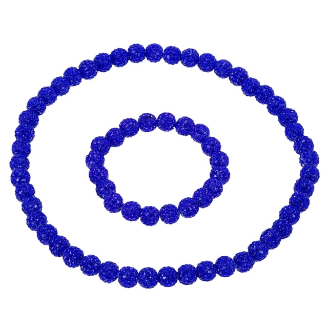 Conjunto de Collar y Pulsera de Béisbol Uxcell, Collar de Béisbol de 18" y Pulsera de 7.5" Colección Glitter Ice Inspirada en Rhinestone para Regalos de Jugadores Hombres Mujeres (Azul, Paquete de 2)