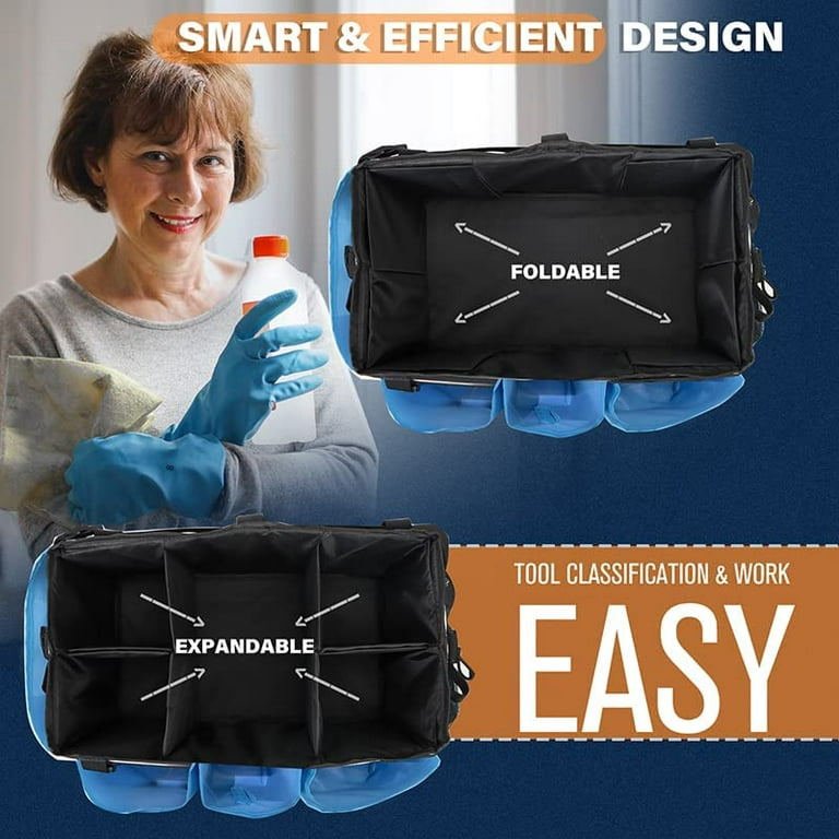  Philiva Large Cleaning Caddy Bag, Wearable 2 in 1 Cleaning Bag  for Cleaning Supplies & Housekeepers with Handle and Shoulder Strap