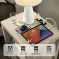 thumbnail image 3 of OAKHAM Nightstand with Charging Station, Bedside Tables with USB/Type-C Ports, Farmhouse Side Table End Table for Bedroom, Living Room, Gray Oak, 3 of 9