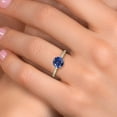 thumbnail image 4 of Gem Stone King 10K Yellow Gold Blue Created Sapphire and Lab Grown Diamond Engagement Ring for Women | 2.70 Cttw | Round 8MM | Gemstone September Birthstone | Available in Size 5,6,7,8,9, 4 of 6