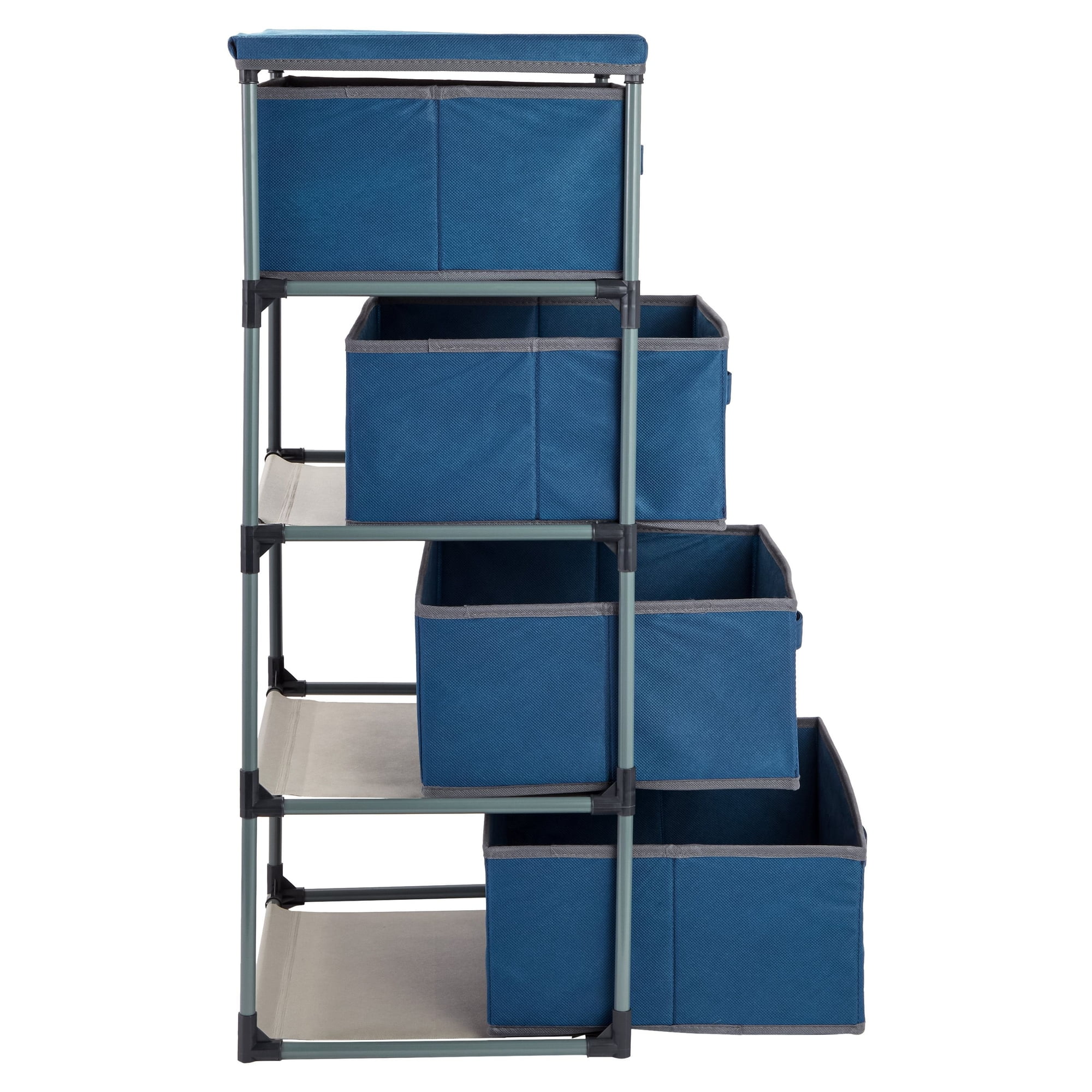 Juvale 4-Tier Tall Closet Dresser with Drawers - Clothes Organizer and  Small Fabric Storage for Bedroom (Navy Blue)