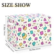 thumbnail image 5 of Yayeee Collapsible Cube Storage Bin with Lid Fabric Closet Decorative Basket with Handles, Beige Retro Pattern, 5 of 7