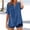 Blue, variant on Lumosvexa Womens Plain T-Shirt for Women Linen Short Shirt Tops V-neck Cotton T Shirt Blue Size S