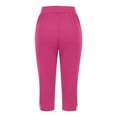 thumbnail image 5 of VISALY Yoga Pants Women, Capri Yoga Pants for Women, Women's Yoga Lightweight Cropped Pants Side Slit Cropped Pants Side Slit Pull On for Women Casual Lightweight, Capris for Women (Hot Pink, S), 5 of 6