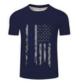thumbnail image 4 of Act Now！ HIMIWAY Stars and Stripes Tunics Mens American Flag T-Shirts, Men's USA Flag Graphic T-Shirts Short Sleeve American Patriotic Vintage T Shirt Blue 4XL, 4 of 6
