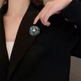 thumbnail image 2 of Rhinestone Camellia Flower Brooch Pin for Women Men Fashion Crystal Shell Pearl Blossom Brooch Lapel Pins Elegant Dress Accessories Jewelry Wedding Anniversary Boutonniere Corsage, 2 of 9