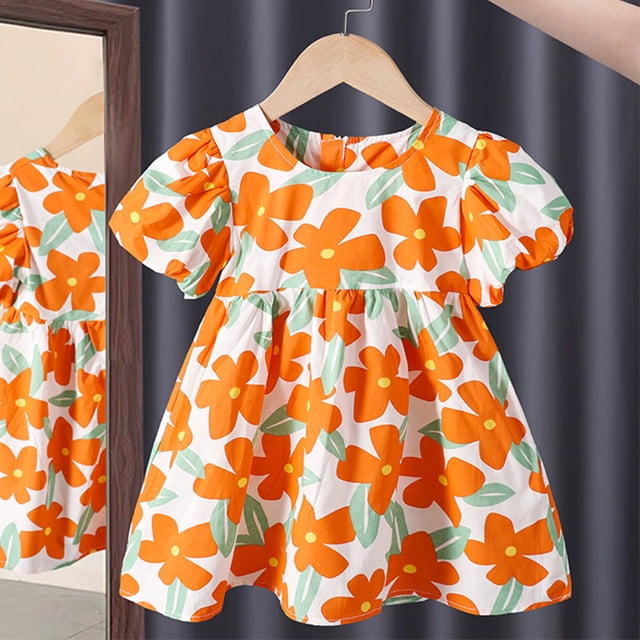 Robe Décontractée Rose pour Bébé Fille Vêtements Été 2023 Nouvelle Robe Princesse en Coton Lin Coréenne Col Rabattu