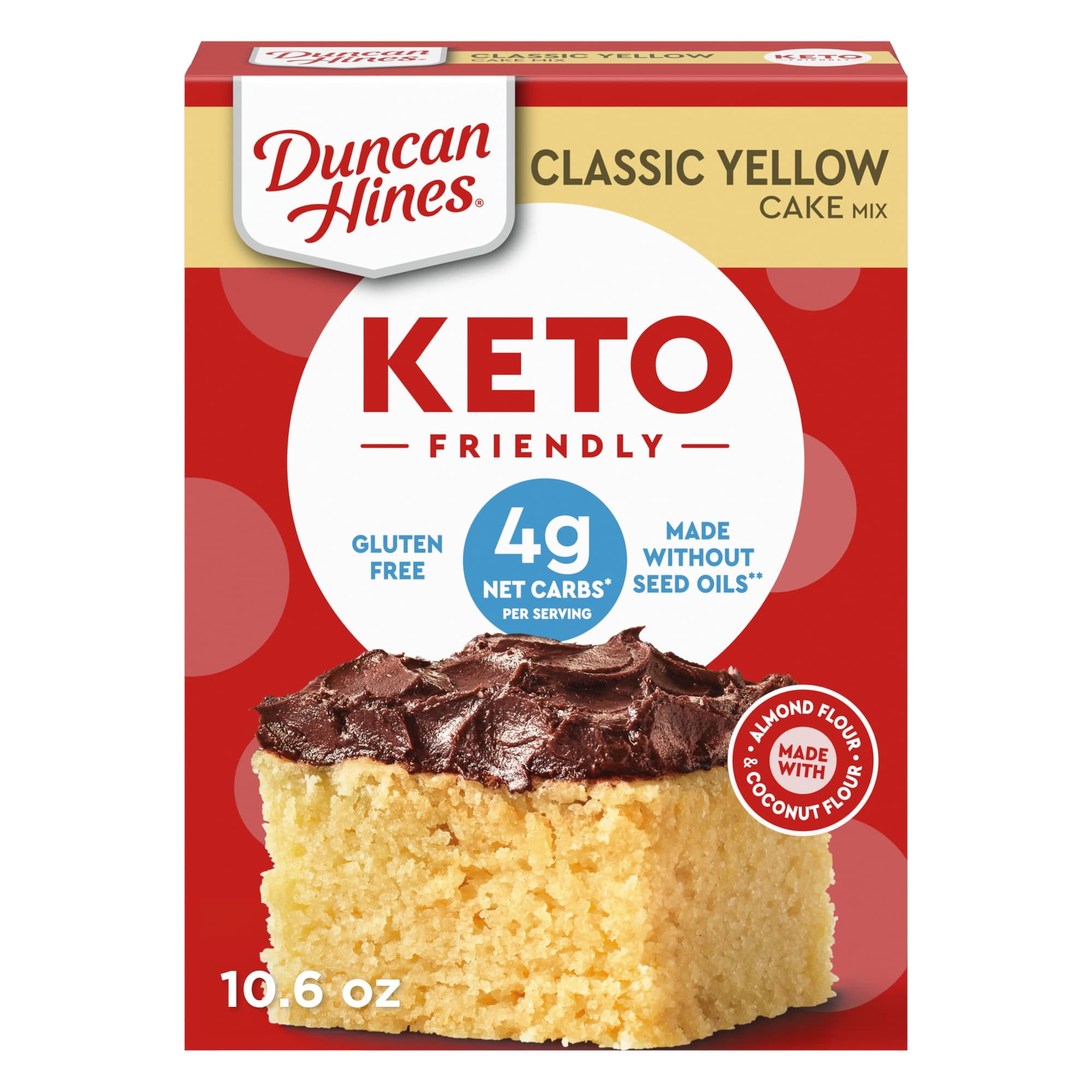 (6 pack) Duncan Hines Keto Friendly Classic Yellow Cake Mix, 10.6 oz.