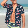 thumbnail image 3 of Haiem Cherry Blossoms Printed Hawaiian Shirt for Men - Men’s Casual Beach Summer Shirts - Stretch Fabric with Modern Fit-Small, 3 of 7