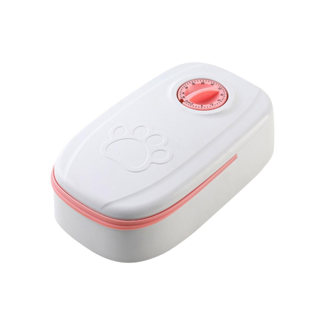 Fmbmuo Automatic Feeder Dog Bowls for Small Dogs Plastic Square Non-Slip Cat Bowls, Pink Modern Portable Easy to Clean Pet Bowls, Portable Food and Water Bowl