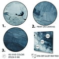 thumbnail image 3 of Designart "Abstract Element Fight In White And Blue II" Abstract Shapes Floater Framed Wall Art Living Room, 3 of 5