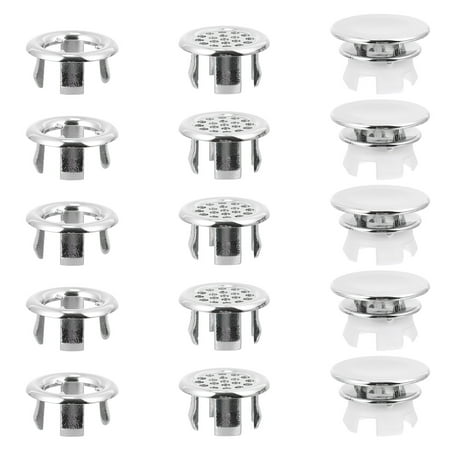 

15pcs Bath Sink Hole Covers Bathroom Wash Basin Overflow Hole Ring Accessories