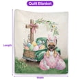 thumbnail image 5 of Easter Egg French Bulldog Bunny Ear Welcome Spring Truck Quilt Blanket Dog Lover Gifts Cozy Comforter Throw Blanket - 12002, 5 of 5