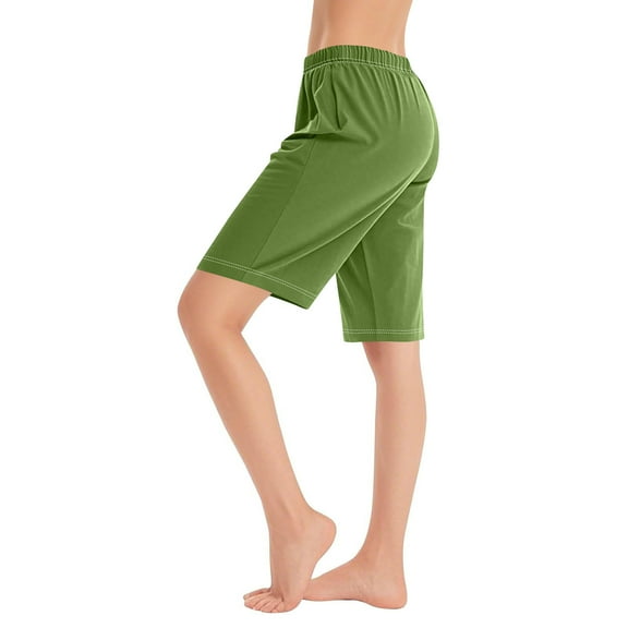 Kaemgyyd Bermuda Shorts for Women Lounge Knee Length Beach Summer Shorts Cute Drawstring Wide Leg Athletic Sweat Shorts