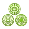 thumbnail image 1 of Injueey Salvamanteles de silicona gris oscuro de 3 piezas, multifuncional para manualidades y decoración de cocina, almohadillas calientes, Mostrada verde 20 centímetros, 1 of 6