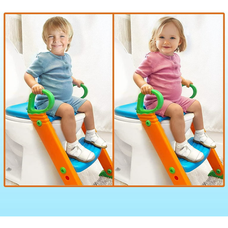 Potty Training Seat Toilet w/Step Stool Ladder & Splash Guard, Kids  Toddlers Trainer w/Handles. Sturdy & Foldable. Non-Slip Steps & Anti Slip  Pads.