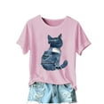 thumbnail image 2 of Wowcloth Womens Summer Fashion Print Short Sleeve Short Sleeve Round-neck T-shirt Blouse, 2 of 4