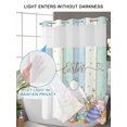 thumbnail image 6 of No Hook Shower Curtain with Snap-in Liner, Easter Waterproof Fabric Bathroom Curtains, Spring Rabbit Ears Foot Flowers Eggs Green Wooden Bath Curtains & Mesh Top Window 66"x72", 6 of 9