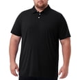 thumbnail image 3 of Garbnen XL-8XL Mens Polo Shirts Short Sleeve Loose Collared Henley Mens Shirts Big and Tall Lightweight Breathable Casual Business Outdoor Men Golf Shirt Black 4XL, 3 of 8