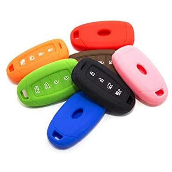 LIGHTKOREA Étui Protecteur de Clé Intelligent en Silicone à 4 Boutons Compatible avec Hyundai 2018 2019