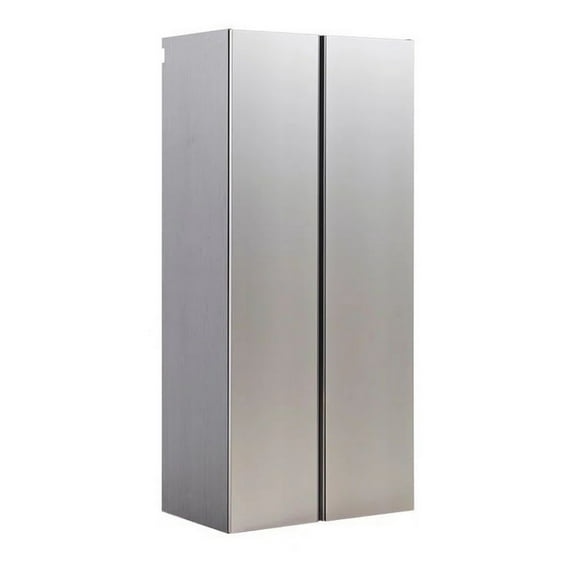 Osy Wall Mounted Tall Storage Garage Cabinet, 4 Shelves, Double Door, Gray