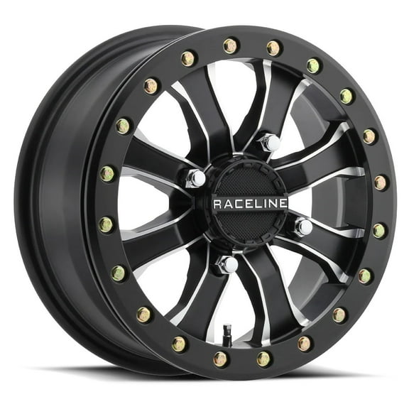 15x6 Raceline A71MB Mamba Machined W/ Black BEADLOCK UTV Wheel 4x137 (40mm)
