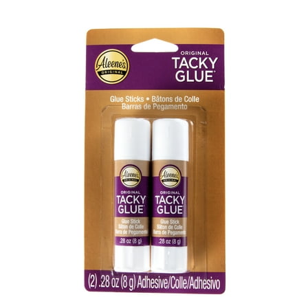 Aleene's Tacky Glue Sticks, 2 Glue Sticks, Quick 5 Minute Dry Time .28 oz