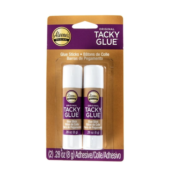 Aleene's Tacky Glue Sticks, 2 Glue Sticks, Quick 5 Minute Dry Time .28 oz
