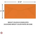 thumbnail image 5 of Muted Orange Bright Color #10 Envelopes - Great for Mailing Letters, Business Memos, Invitations, Invoices, Bills | 4 1/8" x 9 1/2" | 50 Envelopes, 5 of 5