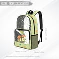 thumbnail image 7 of ZIATUBLES Clear Backpack 17 Inch, Heavy Duty Fabric & PVC Transparent Bookbag with Rainy Frog Mushroom Print, Large Capacity See Through Backpack for Women Men School, 7 of 7