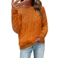 thumbnail image 1 of Gibobby Casual Suéter para Mujer, Suéter de Manga Larga de Color sólido para Mujer Suéter Suelto de Cuello Redondo Informal Otoño Invierno Suéter de Punto Tops(D,G), 1 of 5