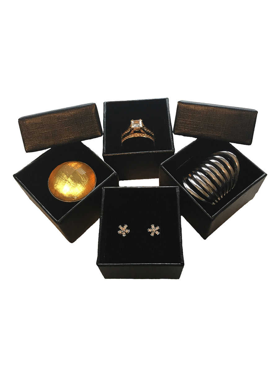 Black Ring Gift Box with Foam and Velvet Insert Wholesale Pack of (96)