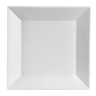 City Arts China Inc Kingsquare Porcelain Square Plate Super White, 10" Length x 10" Width x 1" Height | 12/Case