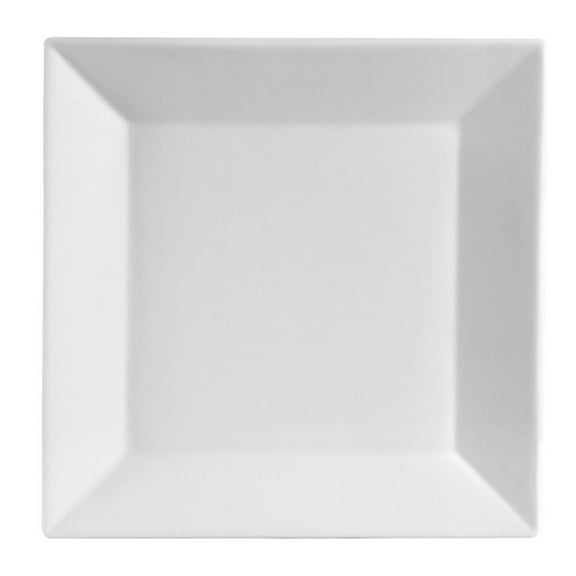 City Arts China Inc Kingsquare Porcelain Square Plate Super White, 10" Length x 10" Width x 1" Height | 12/Case