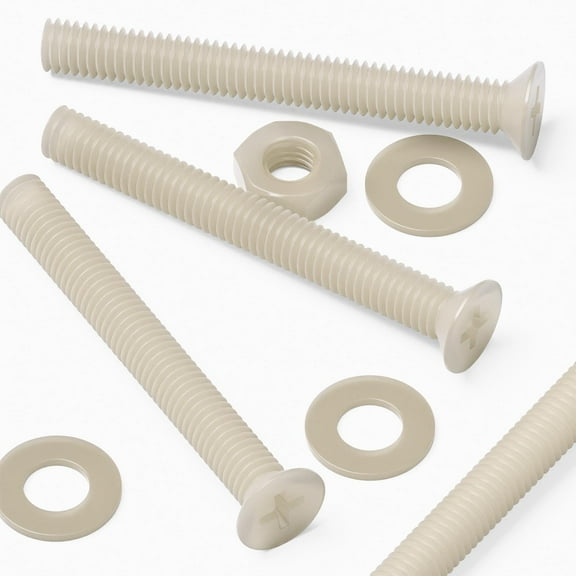 50 x Nylon Countersunk plastic machine screws, M3 x 25mm, Plastic Bolts, Nuts & Washers, (3/32 x 1 in)