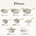 thumbnail image 2 of Carote 21pcs Pots and Pans Set Non Stick, Cookware Set Induction Ready, Kitchen Cooking Set, Beige, 2 of 7